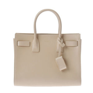 Saint Laurent Sac De Jules Baby Handbag Shiny Calf Leather Beige